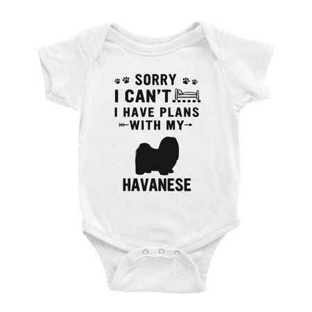 Sorry I Can t I Have Plans With My Havanese Love Pet Dog Cute Baby Romper (White 3-6 Months)
Sorry I Can t I Have Plans With My Havanese Love Pet Dog Cute Baby Romper (White 3-6 Months)