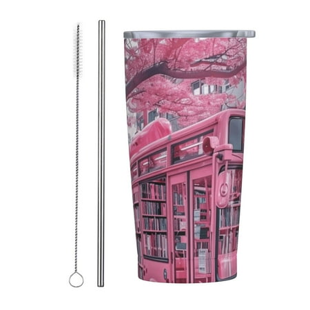 The pink bus 20 oz stainless steel cup with lid and straw double layered vacuum coffee cup ice and hot drink travel cup car travel insulated cup
The pink bus 20 oz stainless steel cup with lid and straw double layered vacuum coffee cup ice and hot drink travel cup car travel insulated cup