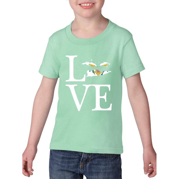 Love US Virgin Islands Heavy Cotton Toddler Kids T-Shirt Tee Clothing