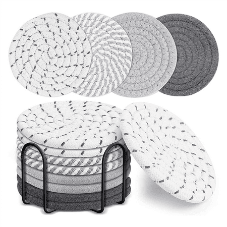 8 Pcs Drink Coasters with Holder 4 Colors Absorbent Coasters for Drinks Cotton Woven Coaster Set for Home Decor B
8 Pcs Drink Coasters with Holder 4 Colors Absorbent Coasters for Drinks Cotton Woven Coaster Set for Home Decor B