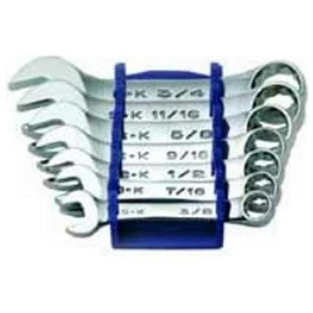 Sk Hand Tool, Llc 86237 7 Piece 12 Point Fractional Short Combination Wrench Set
