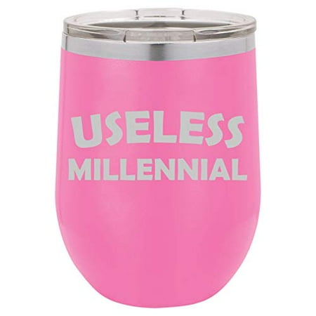 12 oz Double Wall Vacuum Insulated Stainless Steel Stemless Wine Tumbler Glass Coffee Travel Mug With Lid Useless Millennial Funny (Hot-Pink)
12 oz Double Wall Vacuum Insulated Stainless Steel Stemless Wine Tumbler Glass Coffee Travel Mug With Lid Useless Millennial Funny (Hot-Pink)