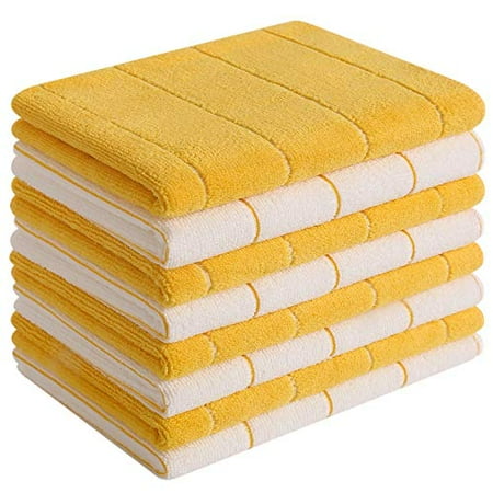 Microfiber Kitchen Towels - Super Absorbent Soft and Solid Color Dish Towels 8 Pack (Stripe Designed Yellow and White Colors) 26 x 18 Inch (Yellow)
Microfiber Kitchen Towels - Super Absorbent Soft and Solid Color Dish Towels 8 Pack (Stripe Designed Yellow and White Colors) 26 x 18 Inch (Yellow)