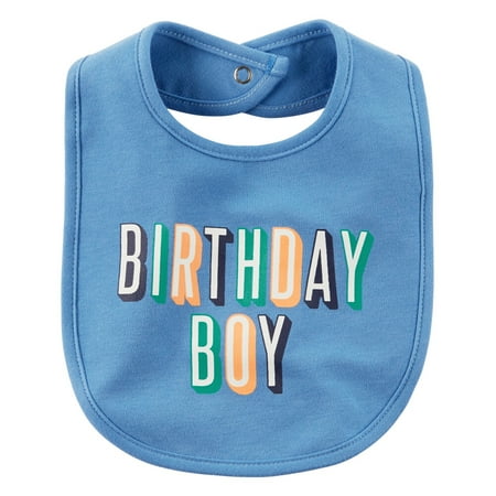 Carters Baby Boys Birthday Boy Teething Bib Blue