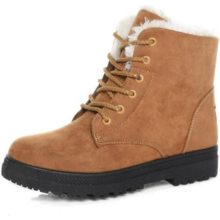 Warm Fur Lined Booties Lace Up Flat Platform Shoes Winter Snow Boots for Women Comfortable Outdoor Anti-Slip Ankle Boots Suede
Warm Fur Lined Booties Lace Up Flat Platform Shoes Winter Snow Boots for Women Comfortable Outdoor Anti-Slip Ankle Boots Suede