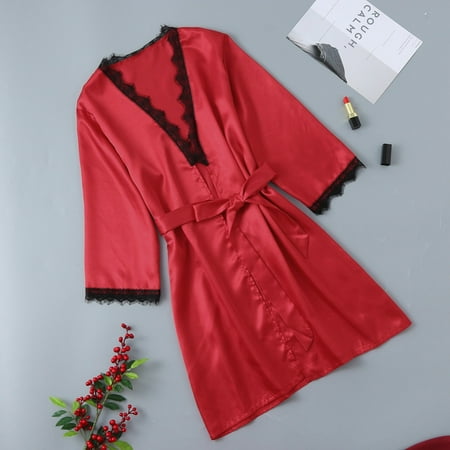 Bessbest New Intimates Pajamas Fashion Robe Women Sleeve Lace Long Satin Patchwork Sleepwear
Bessbest New Intimates Pajamas Fashion Robe Women Sleeve Lace Long Satin Patchwork Sleepwear