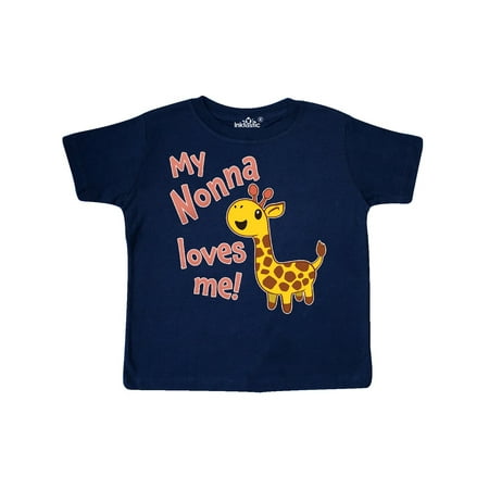 Inktastic My Nonna Loves me- cute giraffe Gift Toddler Boy or Toddler Girl T-Shirt