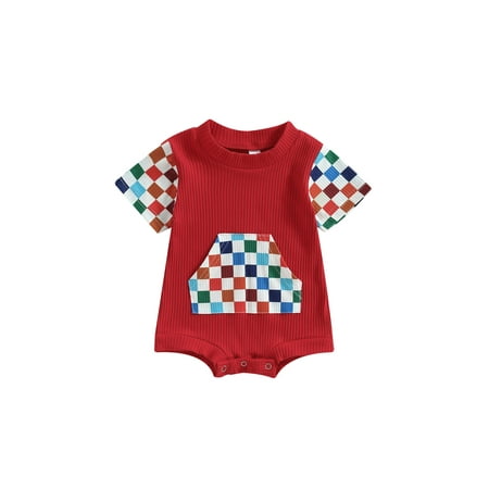 Bagilaanoe 4th of July Newborn Baby Girl Boys Rompers Checkerboard Print Short Sleeve Bodysuit 3M 6M 12M 18M Infant Summer One Piece Short Jumpsuit for Independence Day
Bagilaanoe 4th of July Newborn Baby Girl Boys Rompers Checkerboard Print Short Sleeve Bodysuit 3M 6M 12M 18M Infant Summer One Piece Short Jumpsuit for Independence Day