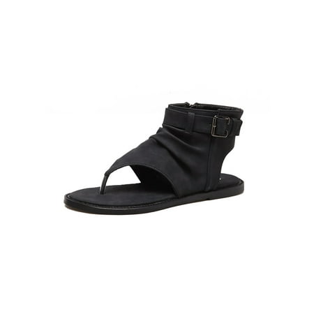 Rotosw Ladies Thong Sandals Zipper Gladiator Shoes High Top Flat Roman Style Clip Toe Flip Flops Summer Lightweight Walking Black 7
Rotosw Ladies Thong Sandals Zipper Gladiator Shoes High Top Flat Roman Style Clip Toe Flip Flops Summer Lightweight Walking Black 7