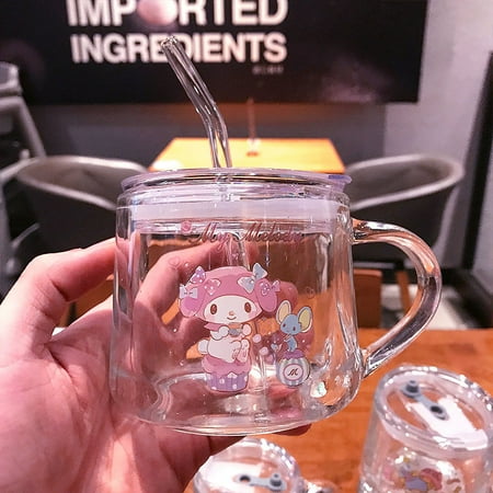 Cartoon Anime Sanrio Glass Straw Cup With Lid Melody Kuromi Cinnamoroll Children Milk Cup Water Cup Girls Coffee Breakfast Cup
Cartoon Anime Sanrio Glass Straw Cup With Lid Melody Kuromi Cinnamoroll Children Milk Cup Water Cup Girls Coffee Breakfast Cup
