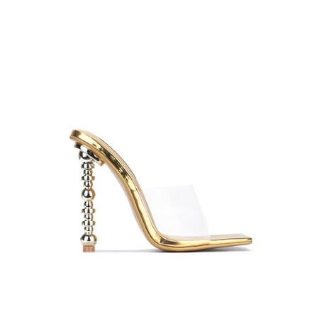 METRO STRUT THE NIGHT AWAY HEELED SANDALS-GOLD