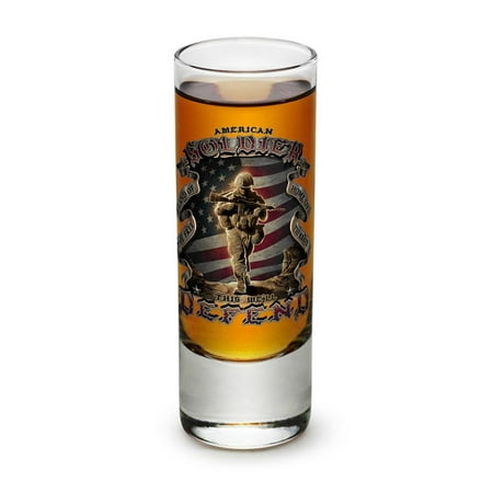 Patriotic 2 oz. Shooter Shot Glass American Soldier (Case of 12)