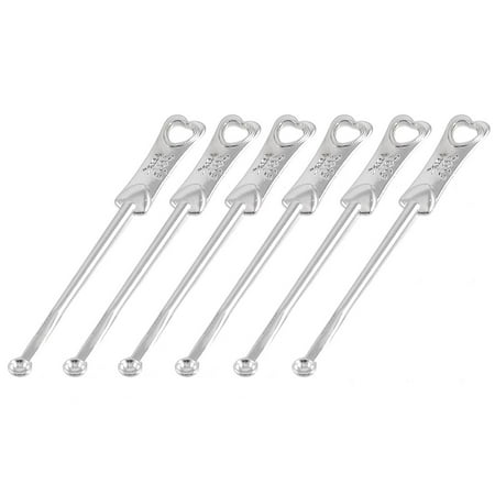 Unique Bargains 2.5" Length Metal Earpick Ear Wax Remover Earwax Removal Ears Cleaner Tool 6 Pcs