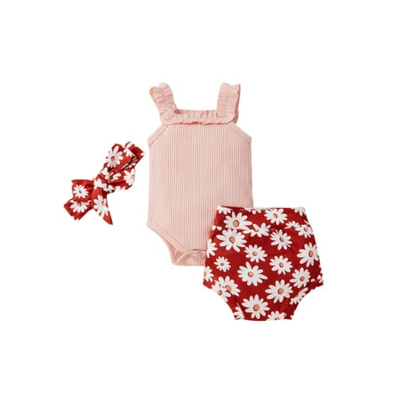 Summer Cute Baby Girls Clothes Sets 3pcs Knit Ruffles Sleeveless Romper Flowers Shorts Headband
Summer Cute Baby Girls Clothes Sets 3pcs Knit Ruffles Sleeveless Romper Flowers Shorts Headband