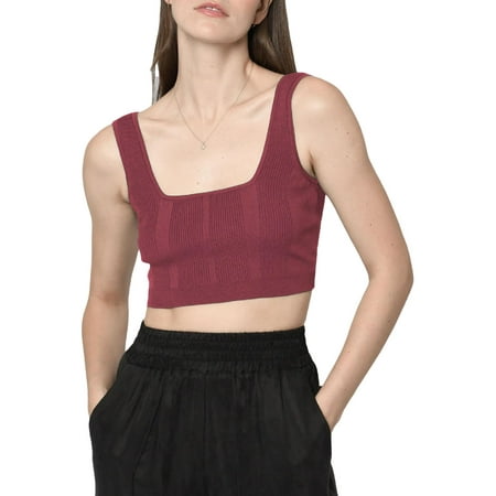 Nicole Miller Womens Ribbed Knit Sports Bra