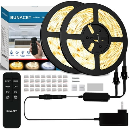 White LED Strip Lights with Remote (52.5ft/Roll) Warm White Bright LED Tape Light for Bedroom LED Light Strips Dimmable Rope Lights Under Counter LED Lights for Kitchen Cabinet Lighting
White LED Strip Lights with Remote (52.5ft/Roll) Warm White Bright LED Tape Light for Bedroom LED Light Strips Dimmable Rope Lights Under Counter LED Lights for Kitchen Cabinet Lighting