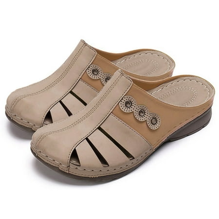 HIBRO Summer Womens Flip-Flops Wedges Sandals Open Toe Comfortable Beach Shoe Slippers