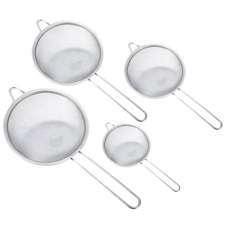 4 Pcs Stainless Steel Mesh Sieves Sifters Tea Oil Colander Filter Flour Powder Kitchen Strainer for Baking Cooking - Twilled Grain 7/8/10/12CM (Silver)
4 Pcs Stainless Steel Mesh Sieves Sifters Tea Oil Colander Filter Flour Powder Kitchen Strainer for Baking Cooking - Twilled Grain 7/8/10/12CM (Silver)