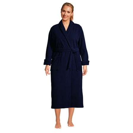 Lands End Women s Plus Size Cotton Terry Long Spa Bath Robe