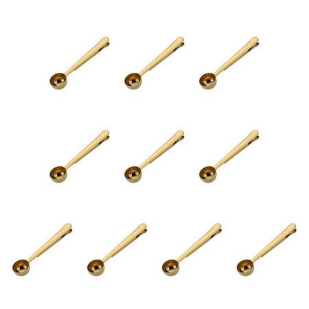 10pcs Coffee Scoop Clip 2 in 1 Long Handle Stainless Steel Spoon Food Bag Sealer Tea Scooper Golden
10pcs Coffee Scoop Clip 2 in 1 Long Handle Stainless Steel Spoon Food Bag Sealer Tea Scooper Golden