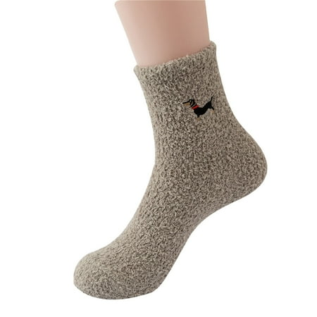 Women Socks Winter Solid Color Coral Velvet Plush Warm Home Dog Printing Socks for Women
Women Socks Winter Solid Color Coral Velvet Plush Warm Home Dog Printing Socks for Women