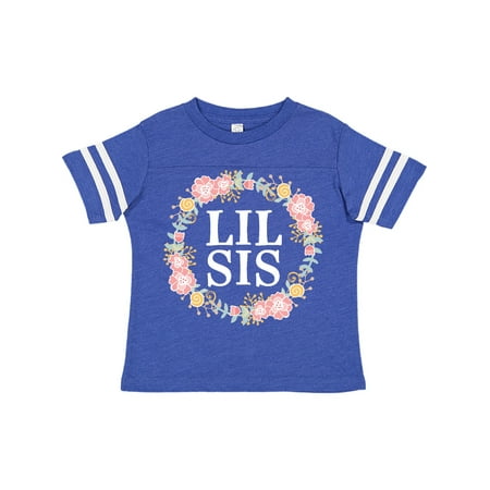 Inktastic Lil Sis Rose Floral Wreath Sister Gift Toddler Toddler Girl T-Shirt