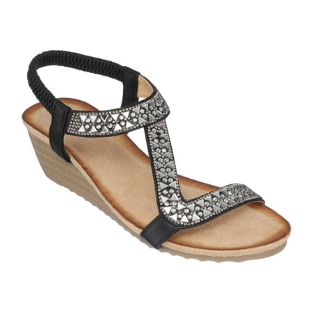 GC Shoes Womens Rhinestone Z Strap Wedge Sandals Open Toe Elastic Sling Back Summer Platform Slide Sandal Dua/Black/8
GC Shoes Womens Rhinestone Z Strap Wedge Sandals Open Toe Elastic Sling Back Summer Platform Slide Sandal Dua/Black/8
