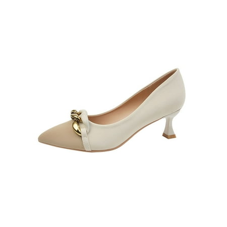 Rotosw Ladies Pumps Pointed Toe Stiletto Heels On Dress Shoes Comfort Mid Heel Office Fashion Beige 8.5
Rotosw Ladies Pumps Pointed Toe Stiletto Heels On Dress Shoes Comfort Mid Heel Office Fashion Beige 8.5