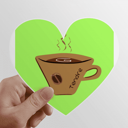 Painting Bodied Coffee Cup Espresso Heart Vinyl Sticker Bicycle Bottle Decal