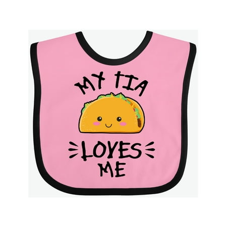Inktastic My Tia Loves Me with Taco Illustration Gift Baby Boy or Baby Girl Bib