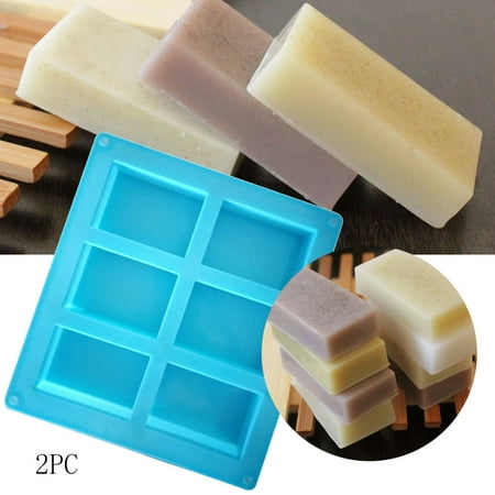 

YANXIAO 6-Cavity Rectangle Soap Silicone Craft DIY Making Homemade Cake Mould Blue 2023 As Shown - Home Gift