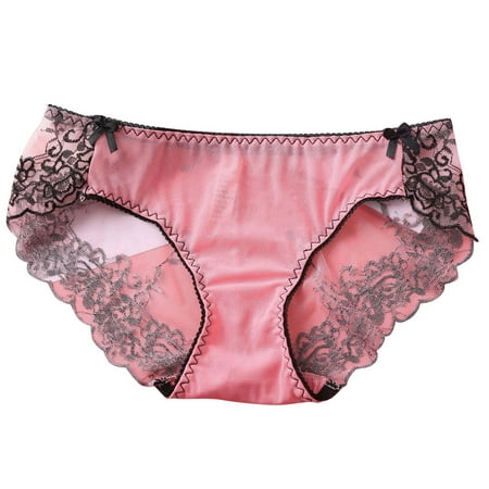 

Miarhb Sexy underwear sleepwear for womens pajamas for women Pantie Lace knicker High Elastic Embroidery Yarn Underpants Underwear Pink/M