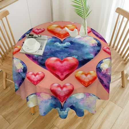 Colorful Heart Round Polyester Tablelcoth Circular Table Cover Multi-purpose Backyard Barbecue Picnic Decor
Colorful Heart Round Polyester Tablelcoth Circular Table Cover Multi-purpose Backyard Barbecue Picnic Decor