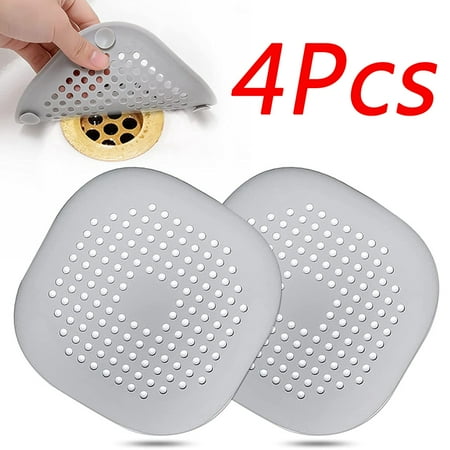 4Pcs Drain Catcher Shower/Bath Drain Cover Silicone Hair Catcher for Shower Square Drain Stopper for Tub Kitchen Bathroom Gray 
4Pcs Drain Catcher Shower/Bath Drain Cover Silicone Hair Catcher for Shower Square Drain Stopper for Tub Kitchen Bathroom Gray