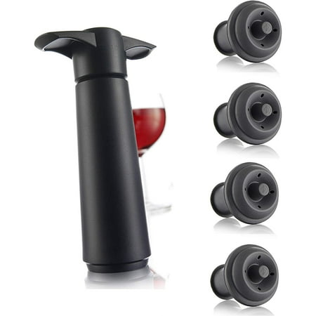 SEEKFUNNING 4 Pcs Vacuum Pumps for Red Wine Wine Saver Pump with Vacuum Bottle Stoppers (Black)
SEEKFUNNING 4 Pcs Vacuum Pumps for Red Wine Wine Saver Pump with Vacuum Bottle Stoppers (Black)