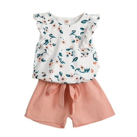 Shorts Tops Sleeveless Ruffle Set Outfits Print Baby Kids Floral Toddler Girls Girls Outfits&Set
Shorts Tops Sleeveless Ruffle Set Outfits Print Baby Kids Floral Toddler Girls Girls Outfits&Set
