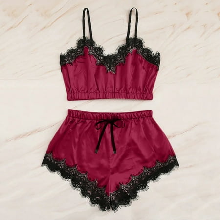 amlbb Silk Sleepwear for Women Sleepwear Sleeveless Strap Nightwear Lace Trim Satin Cami Top Pajama Sets
amlbb Silk Sleepwear for Women Sleepwear Sleeveless Strap Nightwear Lace Trim Satin Cami Top Pajama Sets