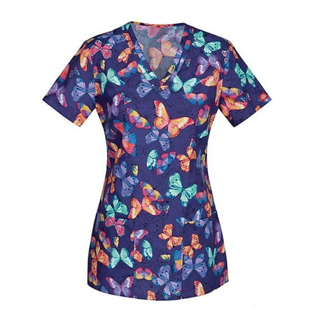 Leylayray Working Uniforms Scrub Tops Cartoon Pattern Turtle Neck Short Sleeve T Shirts Basic Flannel Shirts for Women
Leylayray Working Uniforms Scrub Tops Cartoon Pattern Turtle Neck Short Sleeve T Shirts Basic Flannel Shirts for Women