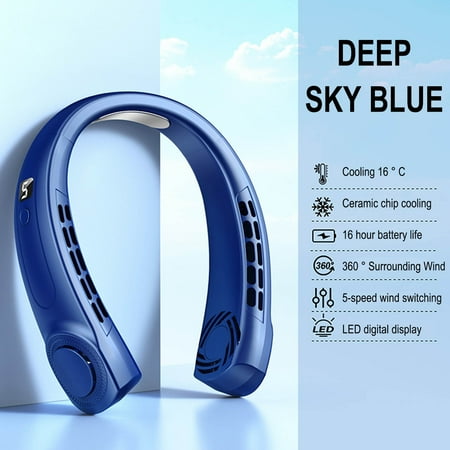 GiliGiliso USB Portable Neck Hanging Fan Cold Fan Handheld Rechargeable Mute Sports Fan 5-Speed Adjutable Colorful Ambient Light Neckband Leafless Fan For Home Office 
GiliGiliso USB Portable Neck Hanging Fan Cold Fan Handheld Rechargeable Mute Sports Fan 5-Speed Adjutable Colorful Ambient Light Neckband Leafless Fan For Home Office