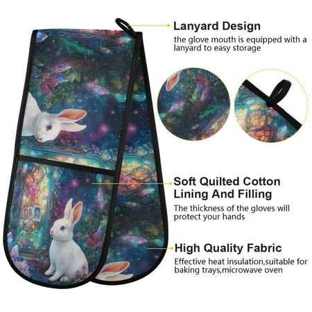 BZSMCE Oven Mitts Enchanted Garden Rabbit Creative Pattern Resistant Kitchen Gloves
BZSMCE Oven Mitts Enchanted Garden Rabbit Creative Pattern Resistant Kitchen Gloves