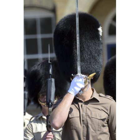 June 5 2013 - 1st Battalion Welsh Guards on the drill square at Cavalry Barracks Hounslow London Poster Print