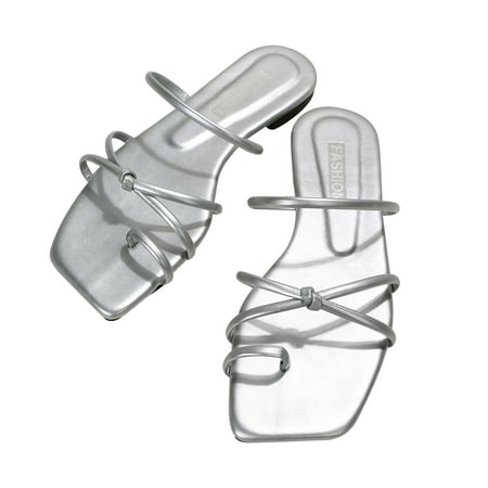 Dpityserensio Women s Summer Sandals Slippers Solid Color Thimble Toe Design Flat Sandals Silver 9(42)
Dpityserensio Women s Summer Sandals Slippers Solid Color Thimble Toe Design Flat Sandals Silver 9(42)