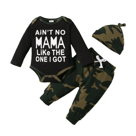 KIMI BEAR Infant Boys Romper Set 12 Months Boy Fall Winter Clothes 18 Months Boy Letter Print Round Neck Long Sleeve Jumpsuit Camouflage Pants Hat 3PCs Set Black
KIMI BEAR Infant Boys Romper Set 12 Months Boy Fall Winter Clothes 18 Months Boy Letter Print Round Neck Long Sleeve Jumpsuit Camouflage Pants Hat 3PCs Set Black