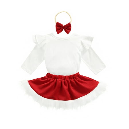 Canrulo 3Pcs Toddler Baby Girls Christmas Outfit Solid Color Long-Sleeve Romper Fluffy Skirt Headband Red 6-12 Months
Canrulo 3Pcs Toddler Baby Girls Christmas Outfit Solid Color Long-Sleeve Romper Fluffy Skirt Headband Red 6-12 Months
