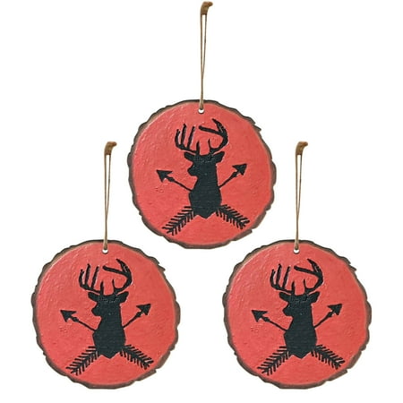 Qepwscx Lovely Christmas Round Wooden Hanging Night Scenery Printed Pendant