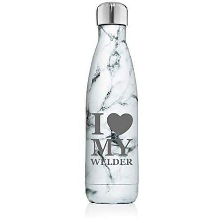 17 oz. Double Wall Vacuum Insulated Stainless Steel Water Bottle Travel Mug Cup I Heart Love My Welder (Black White Marble)
17 oz. Double Wall Vacuum Insulated Stainless Steel Water Bottle Travel Mug Cup I Heart Love My Welder (Black White Marble)