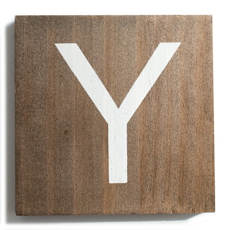 Stiles Crossword Letter Tiles Wooden Wall Decor 3.5 Inch Walnut Letter Y