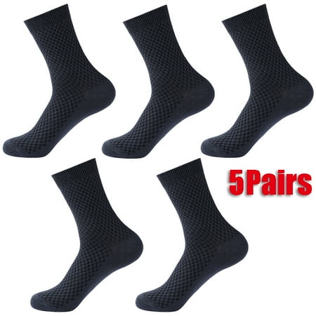 5Pairs Men s Bamboo Socks Business Breathable Sock Blue