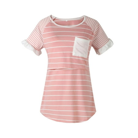 Women s Maternity Nursing Tops Maternity Short Sleeve Crew Neck Striped Printed Nursed Tops T Shirt for Breastfeeding Casual Loose Comfy Breastfeeding Blouse
Women s Maternity Nursing Tops Maternity Short Sleeve Crew Neck Striped Printed Nursed Tops T Shirt for Breastfeeding Casual Loose Comfy Breastfeeding Blouse