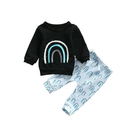 Calsunbaby Toddler Baby Girls Boys Rainbow Print Long Sleeve Pullover Tops Sweatshirt Long Pants for Toddler Black 2-3 Years
Calsunbaby Toddler Baby Girls Boys Rainbow Print Long Sleeve Pullover Tops Sweatshirt Long Pants for Toddler Black 2-3 Years